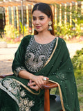 Royal Emerald Green Velvet Embroidered Sharara Set