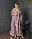 Mauve Embroidered Sharara Set with Dupatta