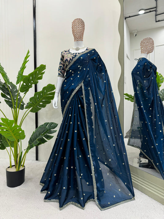 Midnight Elegance Embellished Saree