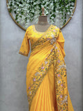 Sunshine Elegance Embroidered Saree