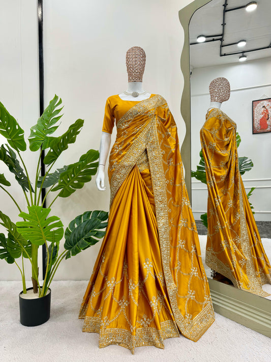 Golden Glow Elegance Saree