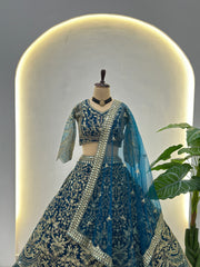 Emerald Teal Bridal Lehenga