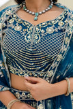 Teal Blue Designer Lehenga