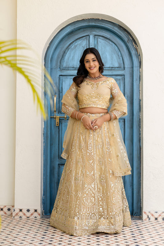 Champagne Gold Designer Lehenga