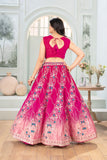 Rani Pink Floral Embroidered Lehenga