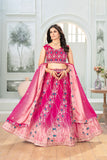 Rani Pink Floral Embroidered Lehenga