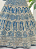 Sky Blue Designer Lehenga with Heavy Silver Embroidery