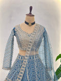 Sky Blue Designer Lehenga with Heavy Silver Embroidery