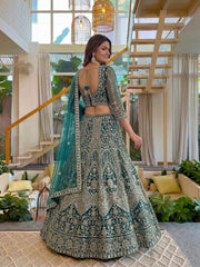 Emerald Green Backless Designer Lehenga