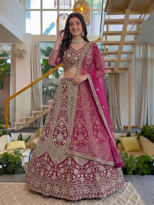 Royal Wine Designer Lehenga