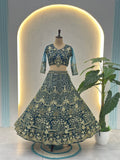 Royal Teal Green Designer Lehenga