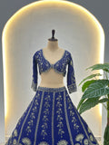 Navy Blue Royal Embroidered Lehenga