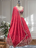 Royal Red Embroidered Lehenga