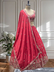 Royal Red Embroidered Lehenga