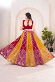 Pink & Mustard Dual-Tone Lehenga with Heavy Embroidery