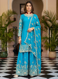Elegant Teal Blue Embroidered Kurta Set with Dupatta