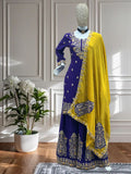 Royal Purple Embroidered Kurta with Intricate Thread Work – Festive Wear Special