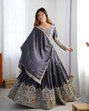 Charcoal Grey Designer Lehenga