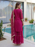 Designer pink ethnic wear sharara suit for party and wedding wear