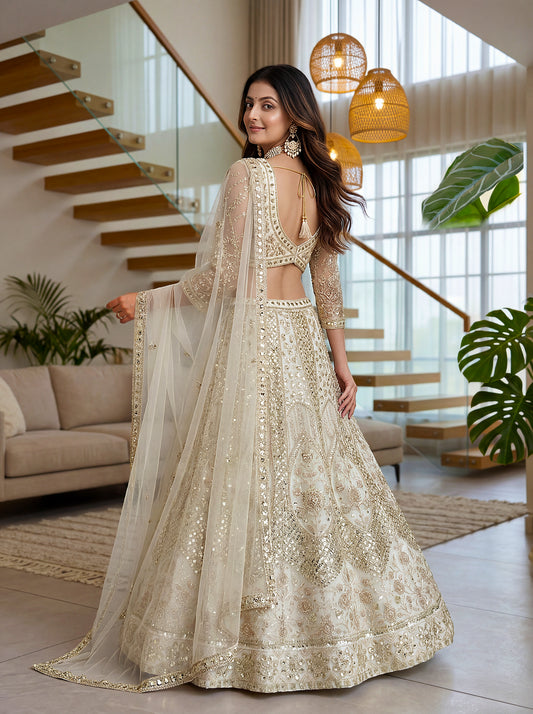 Ivory Gold Designer Lehenga