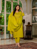 Lime Yellow Embroidered Kurta Pant Set with Dupatta