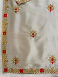 Luxury Ivory Silk Sharara Dress with Hand Embroidery & Dupatta