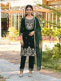 Royal Emerald Green Velvet Embroidered Sharara Set