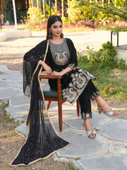 Luxury Black Ethnic Suit with Intricate Handwork