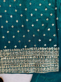 Premium Green Kurta Set with Minimal Embroidery & Statement Sleeves