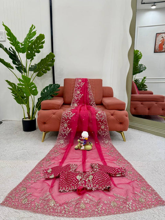 Rosy Pink Radiance Saree