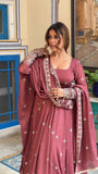 Regal Rose Pink Embroidered Anarkali Ensemble