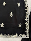 Royal Black Embroidered Kurta Palazzo Set with Dupatta