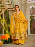 Regal Sunshine Yellow Embroidered Anarkali Ensemble