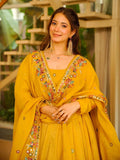 Regal Sunshine Yellow Embroidered Anarkali Ensemble