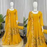 Regal Sunshine Yellow Embroidered Anarkali Ensemble