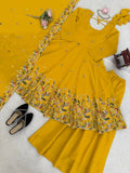 Regal Sunshine Yellow Embroidered Anarkali Ensemble