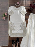 Mustard Gold Embroidered Kurta Sharara Set with Dupatta