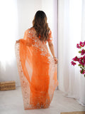Sunset Orange Elegance Saree
