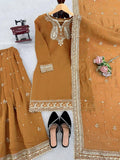 Elegant White Embroidered Kurta Sharara Set with Dupatta