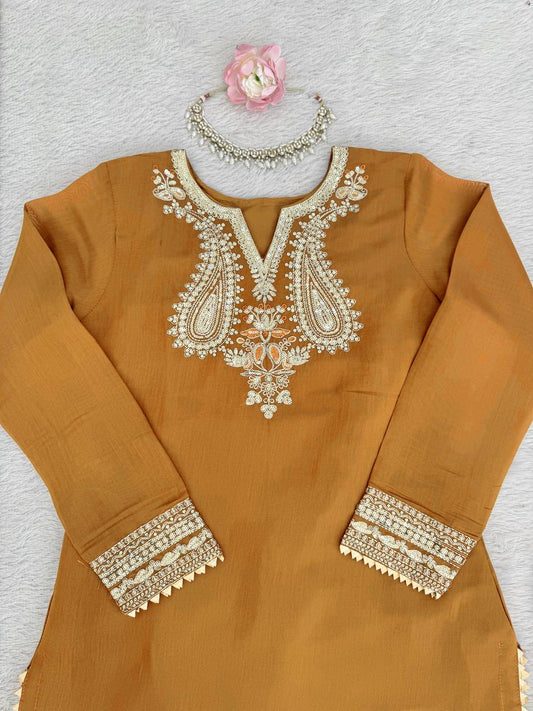 Elegant White Embroidered Kurta Sharara Set with Dupatta