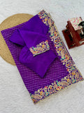 Purple Heritage Saree with Traditional Weave