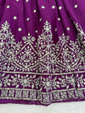 Royal Purple Embroidered Anarkali Suit Set with Dupatta for Women