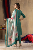 Sea Green Embroidered Kurta Pant Set with Floral Printed Dupatta