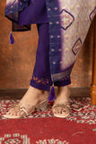 Royal Purple Embroidered Kurta Pant Set with Printed Dupatta