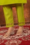 Lime Green Embroidered Kurta Pant Set with Dupatta