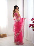 Rosy Pink Radiance Saree