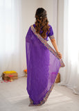 Purple Heritage Saree with Traditional Weave