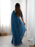 Royal Teal Elegance Saree
