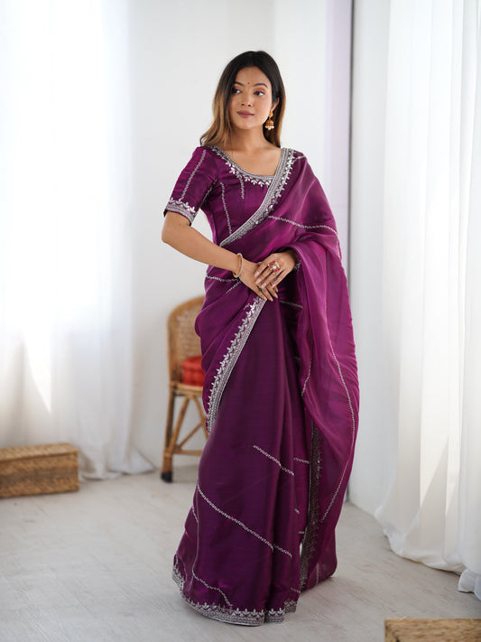 Royal Plum Elegance Saree