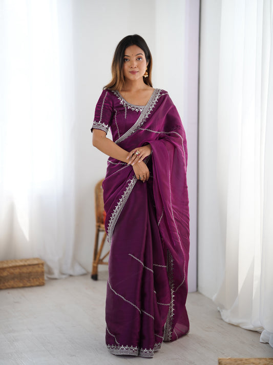 Royal Plum Elegance Saree